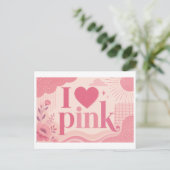 "Ik [Hart] Roze" Briefkaart (Staand voorkant)