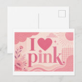 "Ik [Hart] Roze" Briefkaart (Voorkant / Achterkant)