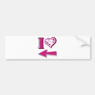 Ik hart - Roze Pijl Bumpersticker