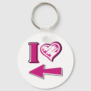 Ik hart - Roze Pijl Sleutelhanger