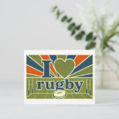 "Ik [Hart] Rugby" Briefkaart (Staand voorkant)