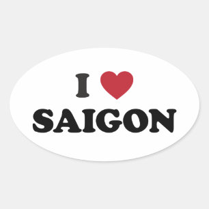Ik hart Saigon Vietnam Ho Chi Minhstad Ovale Sticker