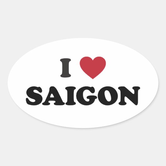 Ik hart Saigon Vietnam Ho Chi Minhstad Ovale Sticker (Voorkant)