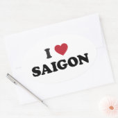 Ik hart Saigon Vietnam Ho Chi Minhstad Ovale Sticker (Envelop)
