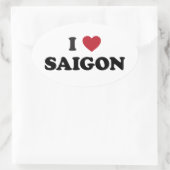 Ik hart Saigon Vietnam Ho Chi Minhstad Ovale Sticker (Tas)