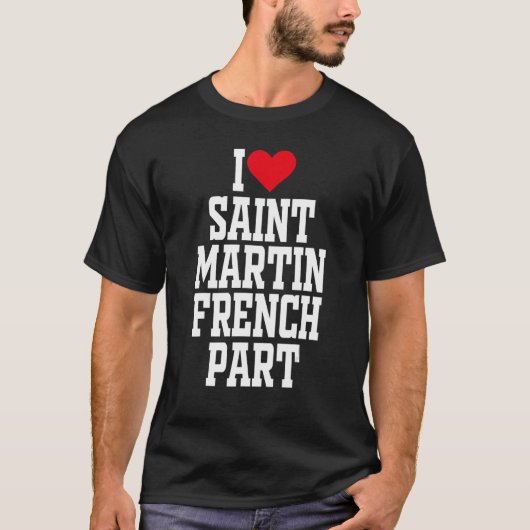 Ik hart Saint Martin Frans Ik hou van Saint Martin T-shirt (Voorkant)