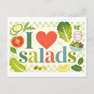 "Ik [Hart] Salades" Briefkaart