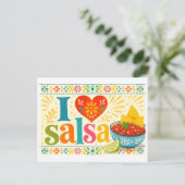 "Ik [Hart] Salsa" Briefkaart (Staand voorkant)