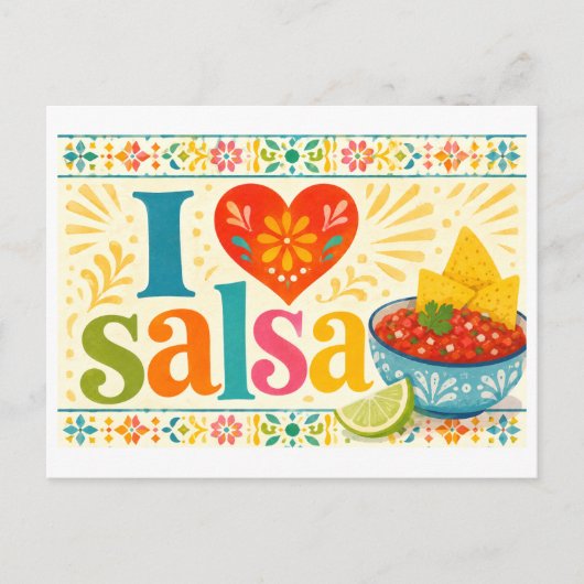 "Ik [Hart] Salsa" Briefkaart (Voorkant)