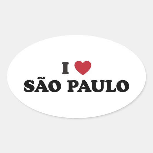 Ik hart Sao Paulo Brazilië Ovale Sticker (Voorkant)