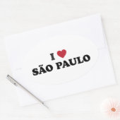 Ik hart Sao Paulo Brazilië Ovale Sticker (Envelop)