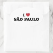 Ik hart Sao Paulo Brazilië Ovale Sticker (Tas)