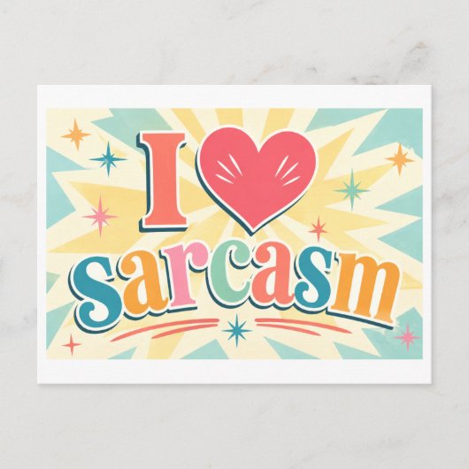 "Ik [Hart] Sarcastisch" Briefkaart (Voorkant)