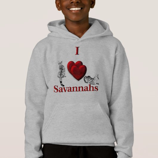 Ik Hart Savannah Kat Zilver (Voorkant)