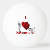 Ik Hart Savannah Kat Zilver Pingpongbal (Achterkant)