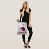 Ik Hart Savannah Kat Zilver Tote Bag (Op model)