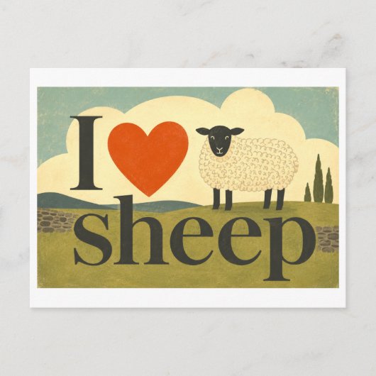 "Ik [Hart] Schapen" Briefkaart (Voorkant)