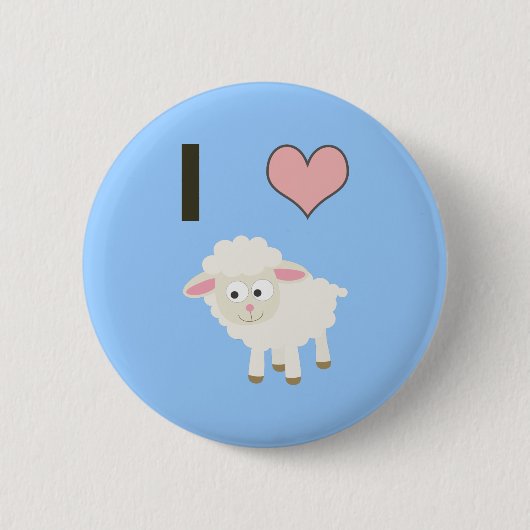 Ik hart schapen ronde button 5,7 cm (Voorkant)