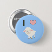 Ik hart schapen ronde button 5,7 cm (Voorkant /achterkant)