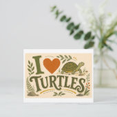 "Ik [Hart] Schildpadden" Briefkaart (Staand voorkant)