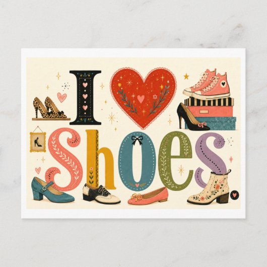 "Ik [Hart] Schoenen" Briefkaart (Voorkant)