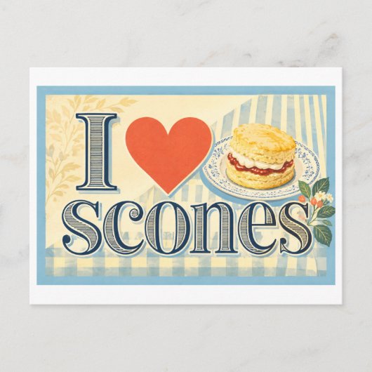 "Ik [Hart] Scones" Briefkaart (Voorkant)