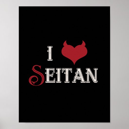 Ik "hart" Seitan Grappig veganistisch design Poste Poster (Voorkant)