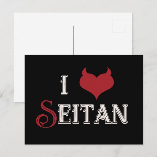 Ik "hart" Seitan grappig veganistisch ontwerp Briefkaart (Voorkant / Achterkant)