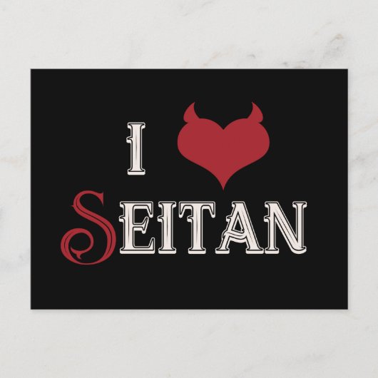 Ik "hart" Seitan grappig veganistisch ontwerp Briefkaart (Voorkant)