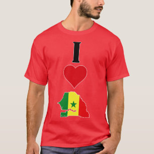 Ik hart Senegal Ik hou van Senegalese nationale vl T-shirt