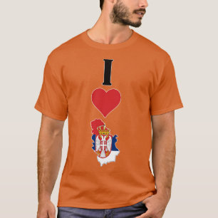 Ik hart Servië Ik hou van Servische nationale vlag T-shirt
