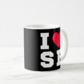 Ik hart Sf Atletisch Lettertype Koffiemok (Voorkant rechts)