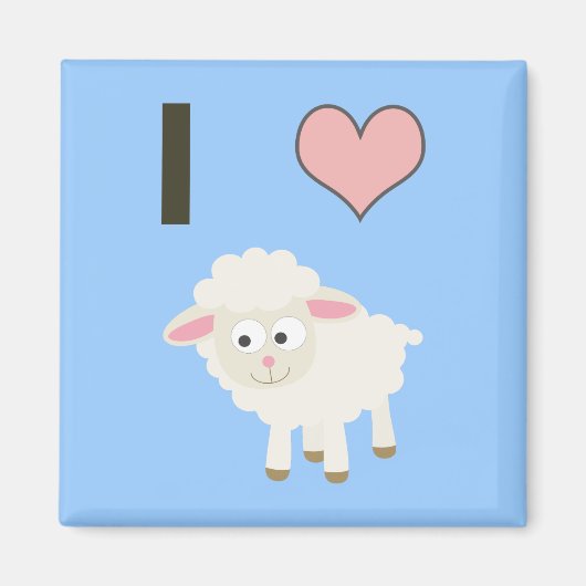 Ik hart Sheep Magneet (Voorkant)