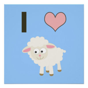 Ik hart Sheep Poster