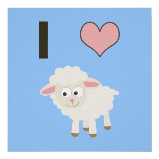 Ik hart Sheep Poster (Voorkant)