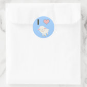 Ik hart Sheep Ronde Sticker (Tas)