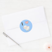 Ik hart Sheep Ronde Sticker (Envelop)