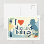 "Ik [Hart] Sherlock Holmes" Briefkaart (Voorkant / Achterkant)