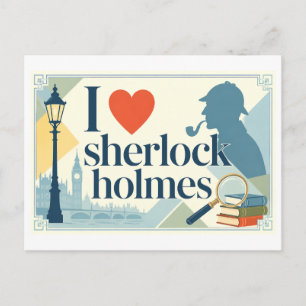 "Ik [Hart] Sherlock Holmes" Briefkaart