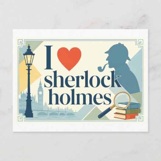 "Ik [Hart] Sherlock Holmes" Briefkaart (Voorkant)