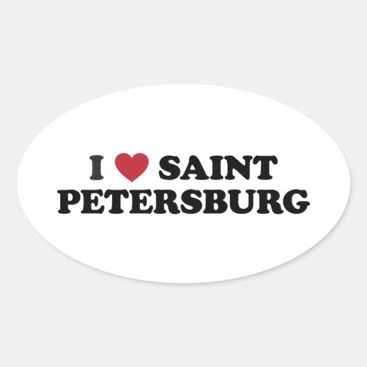 Ik hart Sint-Petersburg Rusland Ovale Sticker (Voorkant)