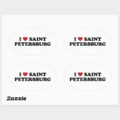 Ik hart Sint-Petersburg Rusland Ovale Sticker (Vel)