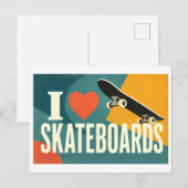 "Ik [Hart] Skateboards" Briefkaart (Voorkant / Achterkant)