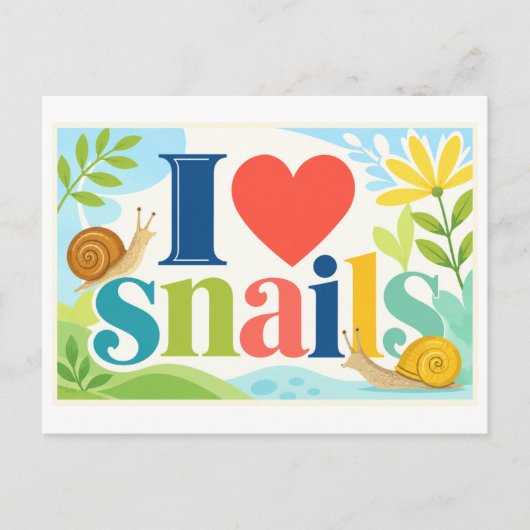 "Ik [Hart] Slakken" Briefkaart (Voorkant)