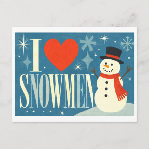 "Ik [Hart] Sneeuwmannen" Briefkaart