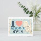 "Ik [Hart] Sneeuwuilen" Briefkaart (Staand voorkant)