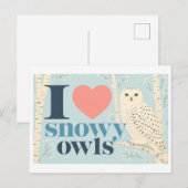 "Ik [Hart] Sneeuwuilen" Briefkaart (Voorkant / Achterkant)
