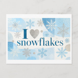 "Ik [Hart] Sneeuwvlokken" Briefkaart