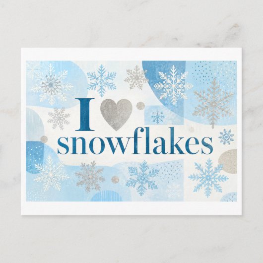 "Ik [Hart] Sneeuwvlokken" Briefkaart (Voorkant)
