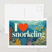 "Ik [Hart] Snorkelen" Briefkaart (Voorkant / Achterkant)